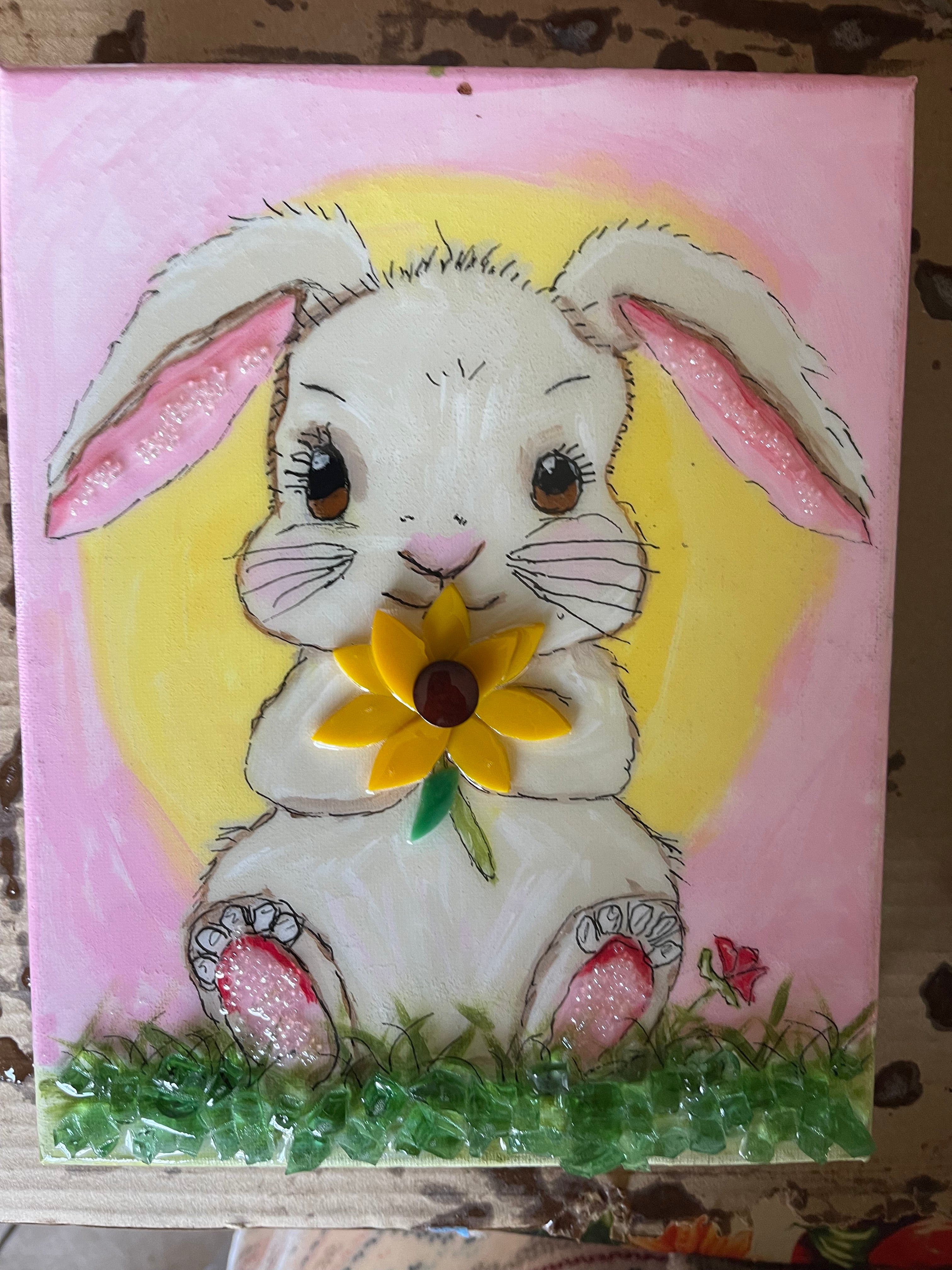 spring bunny canvas