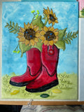 rainboots and sunflowers