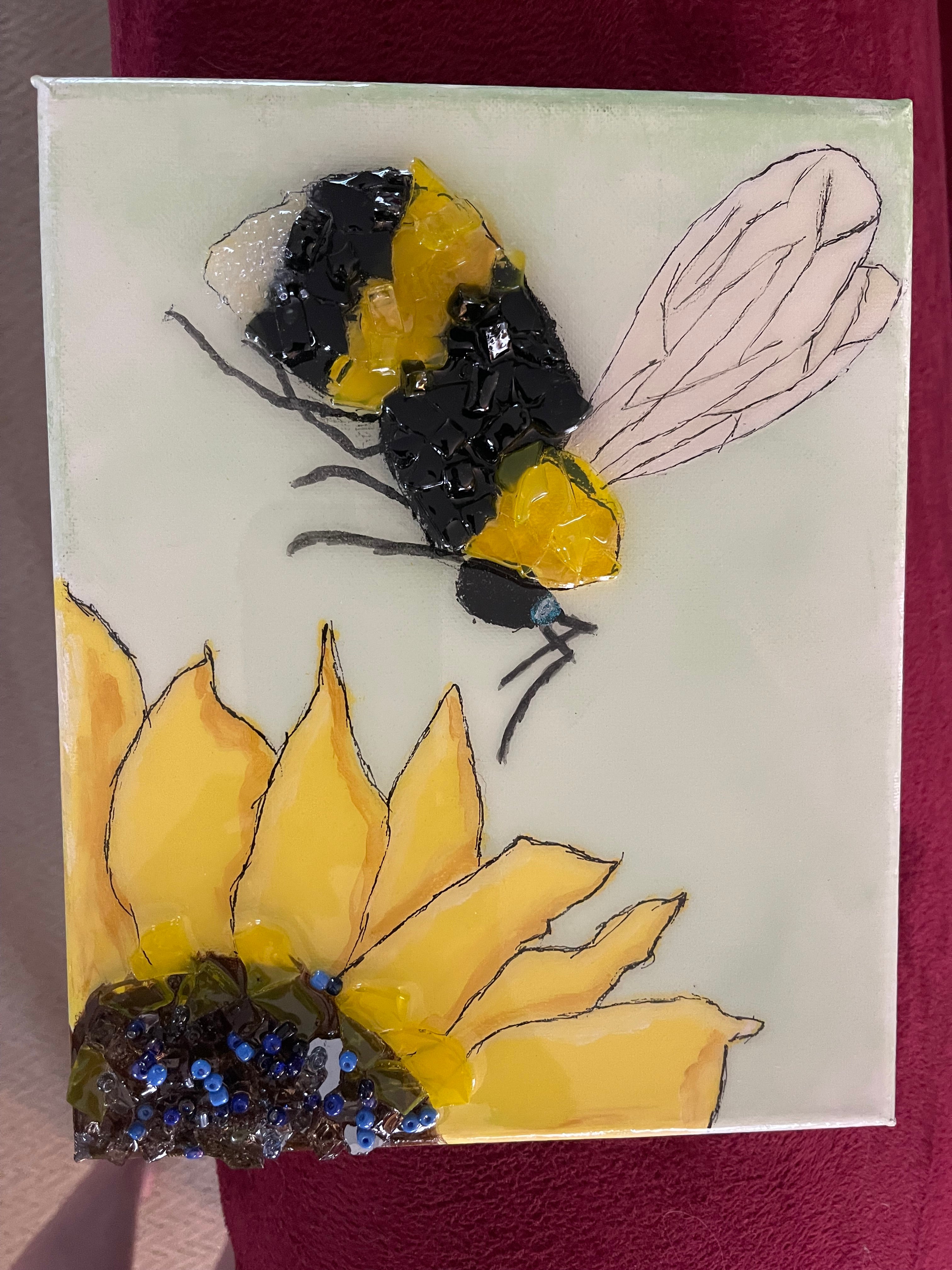 bee and sunflower