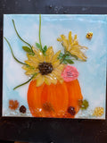 pumpkin  and flowers