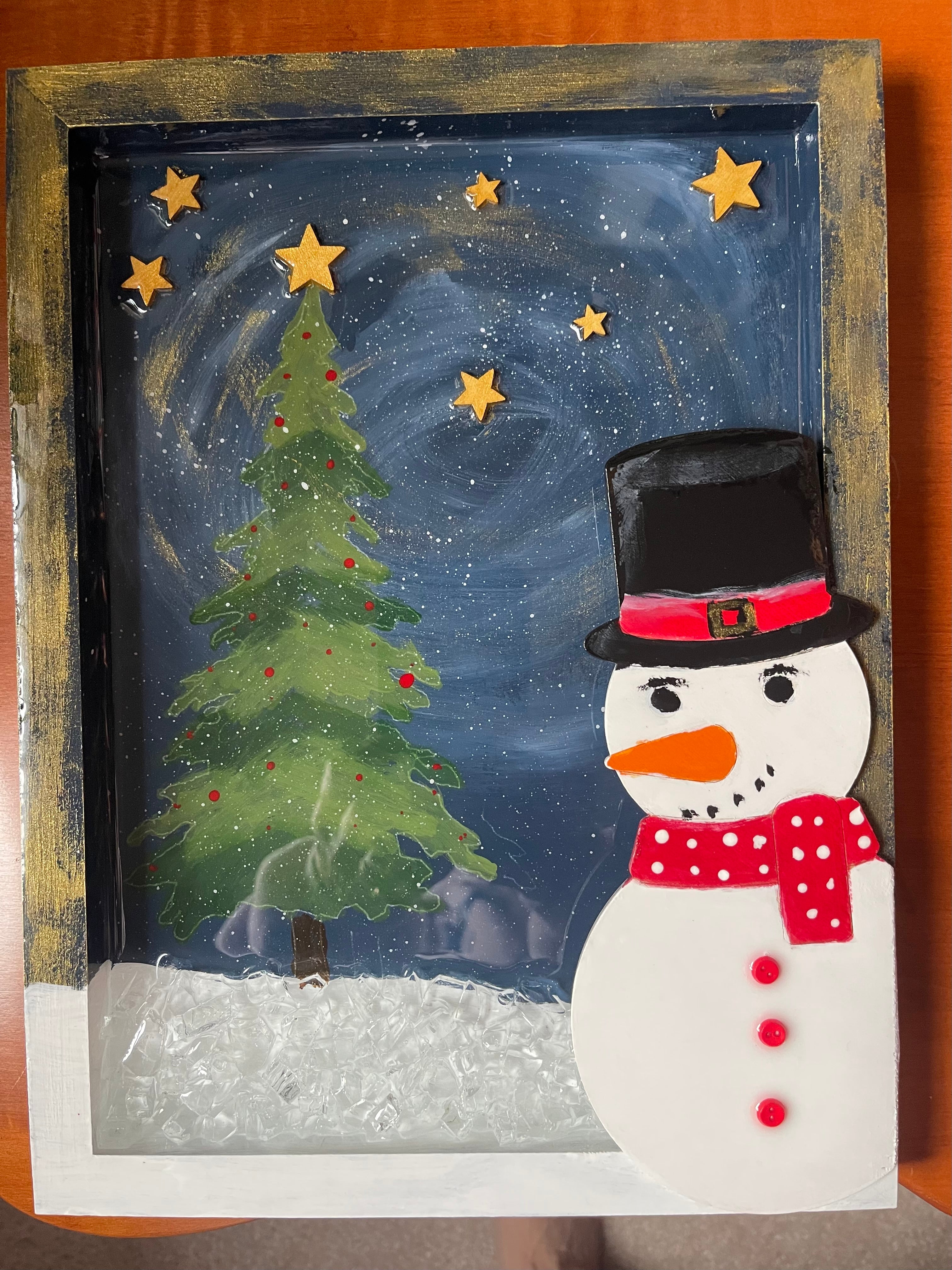 snowman on frame