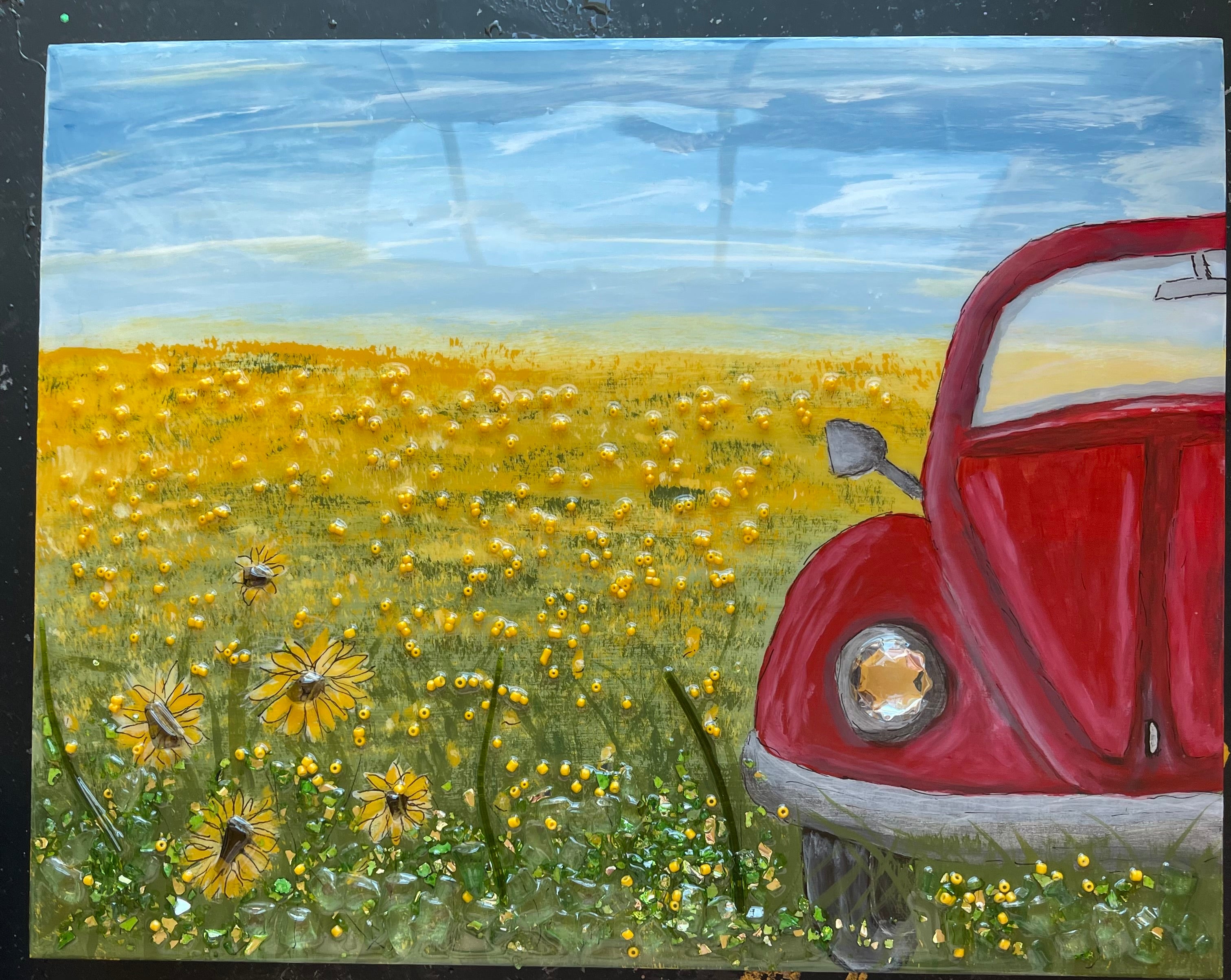 VW bug in field