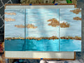 three panel abstract